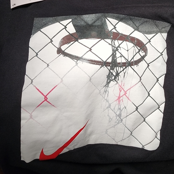Nike T-Shirt Black Basketball Hoop Chain Fence DR1279-010 Mens Size Various New - Picture 3 of 5